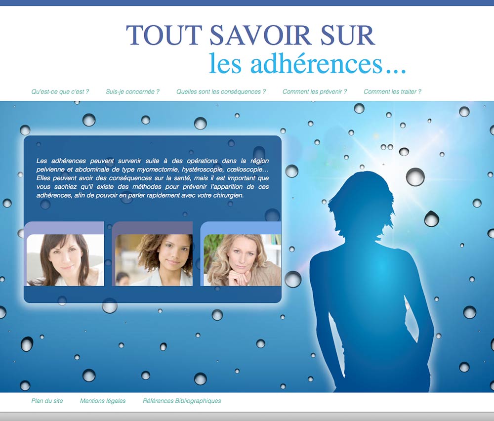 Homepage du site sur les adhérences féminines